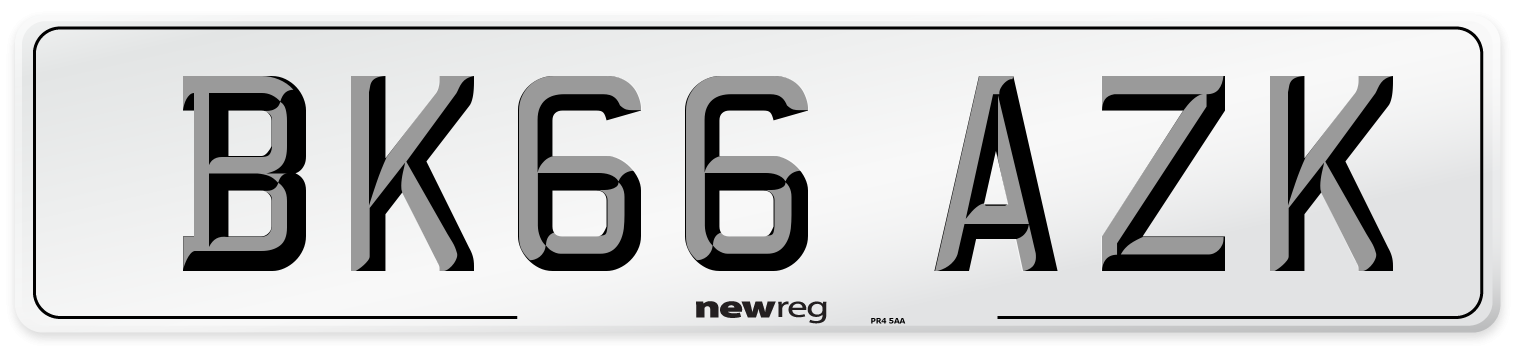 BK66 AZK Number Plate from New Reg